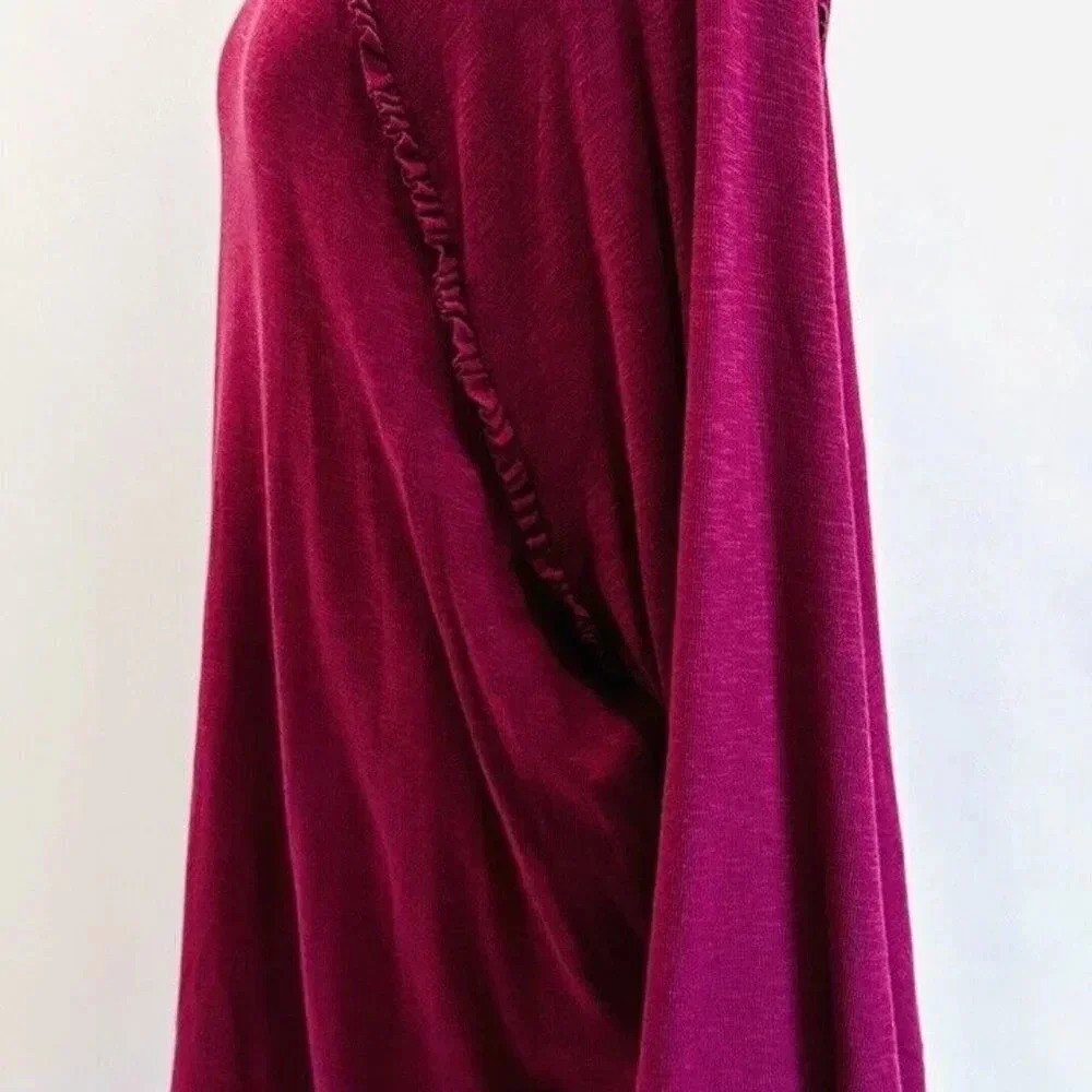 NWT LAUREN CONRAD Women Long Sleeve Pullover Round Neck Red Shirt Plus Size XXL - Picture 4 of 12
